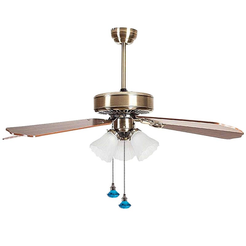 LONGSHENG Ceiling Fan Pull Chain Set - 2 pieces Light Blue Diamond Fan Pull Chains 20 Inch Ceiling Fan Chain Extender with Chain Connector Home Wedding Decor Ornament Pendant - Image 2